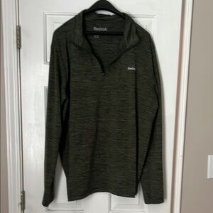 Reebok Olive Quarter-Zip Top
